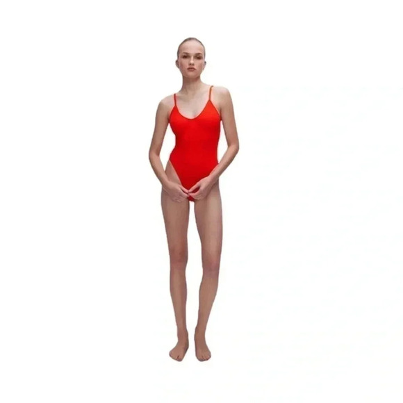NWT Good American Bright Poppy Red Always Fits One Piece Swimsuit, Size 2XL-3XL - Picture 1 of 10